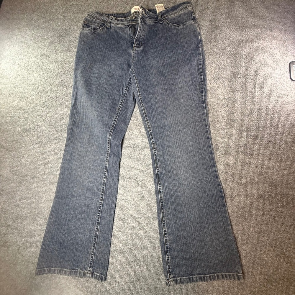 Faded Glory Classic Stretch Bootcut‎ Jeans Blue Diamond 10 Petite Mid Rise Denim